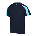 Oxford Navy-Sky Blue - Side - AWDis Cool Mens Contrast Moisture Wicking T-Shirt