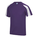 Purple-Arctic White - Side - AWDis Cool Mens Contrast Moisture Wicking T-Shirt