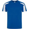 Royal Blue-Arctic White - Front - AWDis Cool Mens Contrast Moisture Wicking T-Shirt