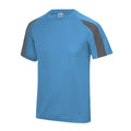 Sapphire Blue-Charcoal - Side - AWDis Cool Mens Contrast Moisture Wicking T-Shirt