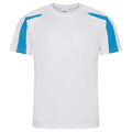 Arctic White-Sapphire Blue - Front - AWDis Cool Mens Contrast Moisture Wicking T-Shirt