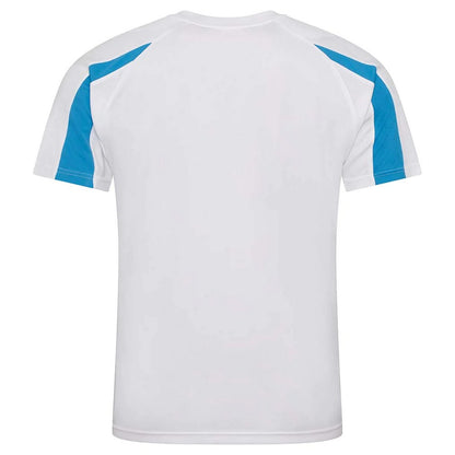 Arctic White-Sapphire Blue - Back - AWDis Cool Mens Contrast Moisture Wicking T-Shirt