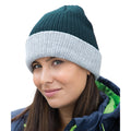 Navy-Grey - Side - Result Winter Essentials Unisex Adult Double Layered Beanie