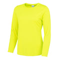 Electric Yellow - Front - AWDis Cool Womens-Ladies Girlie Long-Sleeved T-Shirt