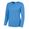 Sapphire Blue - Front - AWDis Cool Womens-Ladies Girlie Long-Sleeved T-Shirt
