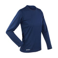 Navy - Front - Spiro Womens-Ladies Performance Long-Sleeved T-Shirt