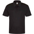 Jet Black - Front - AWDis Cool Mens Moisture Wicking Polo Shirt