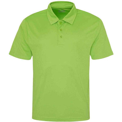 Lime - Front - AWDis Cool Mens Moisture Wicking Polo Shirt