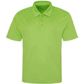 Lime - Front - AWDis Cool Mens Moisture Wicking Polo Shirt