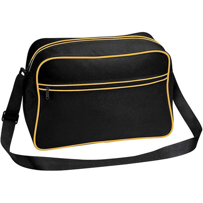 Black-Gold - Front - Bagbase Retro 18L Shoulder Bag