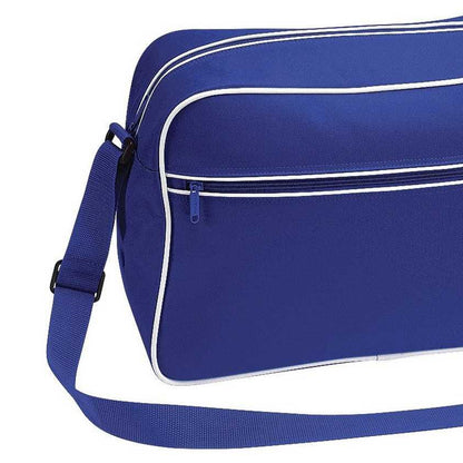 Bright Royal Blue-White - Back - Bagbase Retro 18L Shoulder Bag