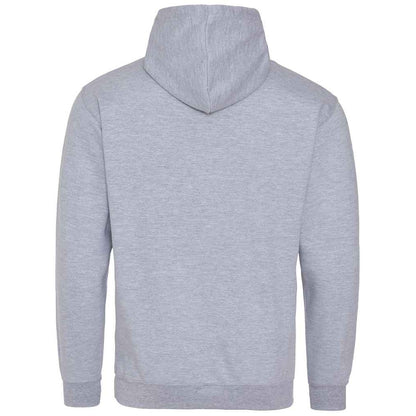 Heather Grey-Fire Red - Back - Awdis Unisex Adult Varsity Hoodie