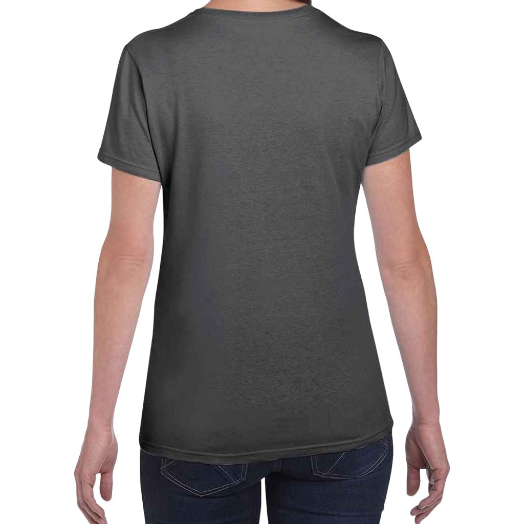 Dark Heather - Back - Gildan Womens-Ladies Heather Cotton Heavy T-Shirt