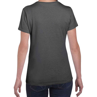 Dark Heather - Back - Gildan Womens-Ladies Heather Cotton Heavy T-Shirt
