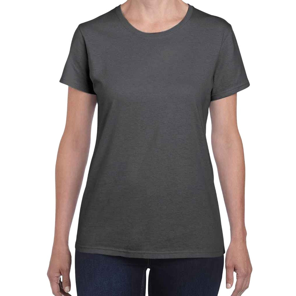 Dark Heather - Front - Gildan Womens-Ladies Heather Cotton Heavy T-Shirt
