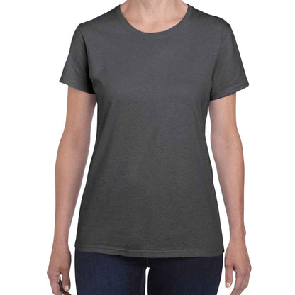 Dark Heather - Front - Gildan Womens-Ladies Heather Cotton Heavy T-Shirt