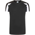 Jet Black-Arctic White - Front - AWDis Cool Childrens-Kids Contrast Moisture Wicking T-Shirt