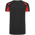 Jet Black-Fire Red - Back - AWDis Cool Childrens-Kids Contrast Moisture Wicking T-Shirt