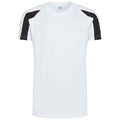 Arctic White-Jet Black - Front - AWDis Cool Childrens-Kids Contrast Moisture Wicking T-Shirt