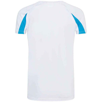 Arctic White-Sapphire Blue - Back - AWDis Cool Childrens-Kids Contrast Moisture Wicking T-Shirt