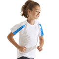 Arctic White-Sapphire Blue - Side - AWDis Cool Childrens-Kids Contrast Moisture Wicking T-Shirt