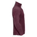 Burgundy - Side - Russell Mens Zip Neck Outdoor Fleece Top