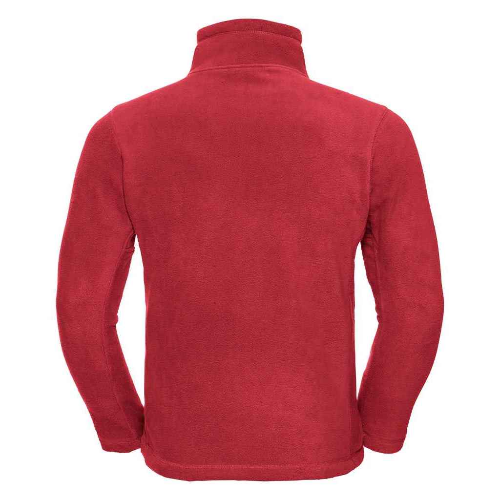 Classic Red - Back - Russell Mens Zip Neck Outdoor Fleece Top