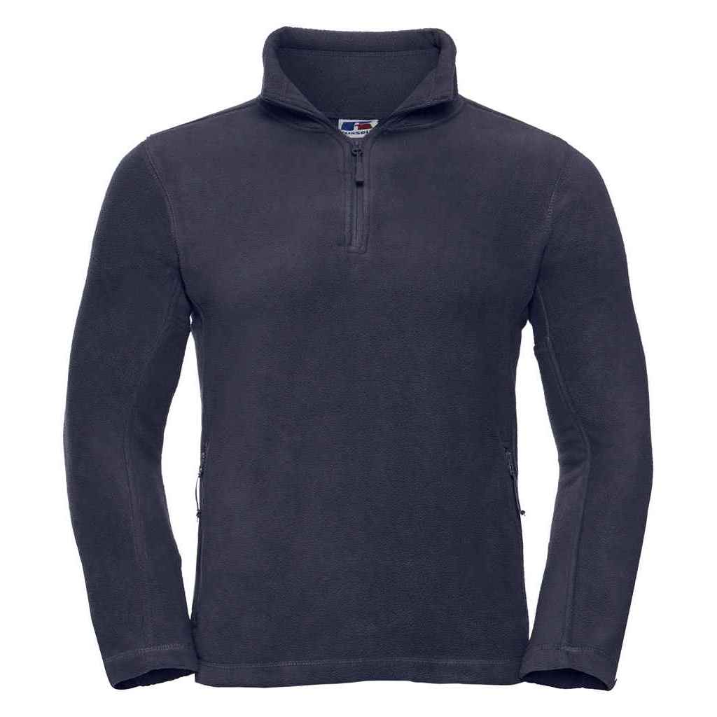 French Navy - Front - Russell Mens Zip Neck Outdoor Fleece Top