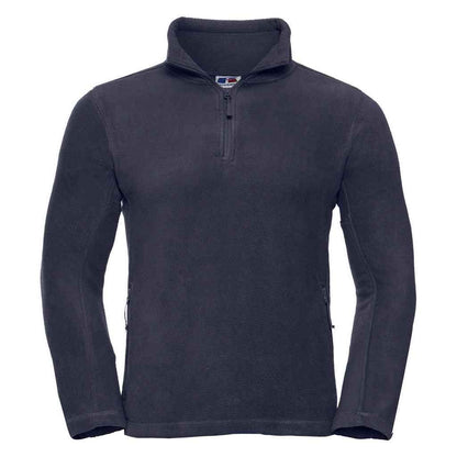 French Navy - Front - Russell Mens Zip Neck Outdoor Fleece Top
