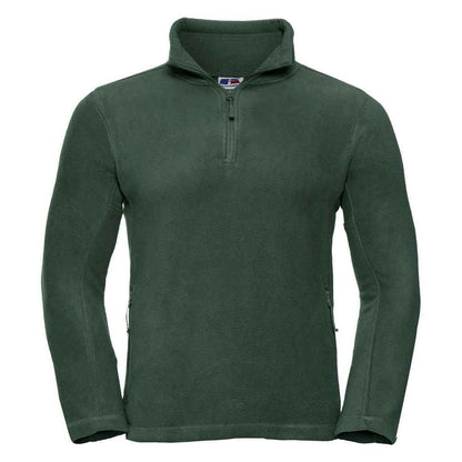 Bottle Green - Front - Russell Mens Zip Neck Outdoor Fleece Top