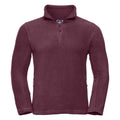 Burgundy - Front - Russell Mens Zip Neck Outdoor Fleece Top