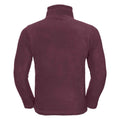 Burgundy - Back - Russell Mens Zip Neck Outdoor Fleece Top