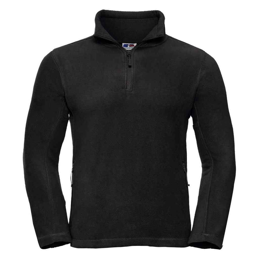 Black - Front - Russell Mens Zip Neck Outdoor Fleece Top