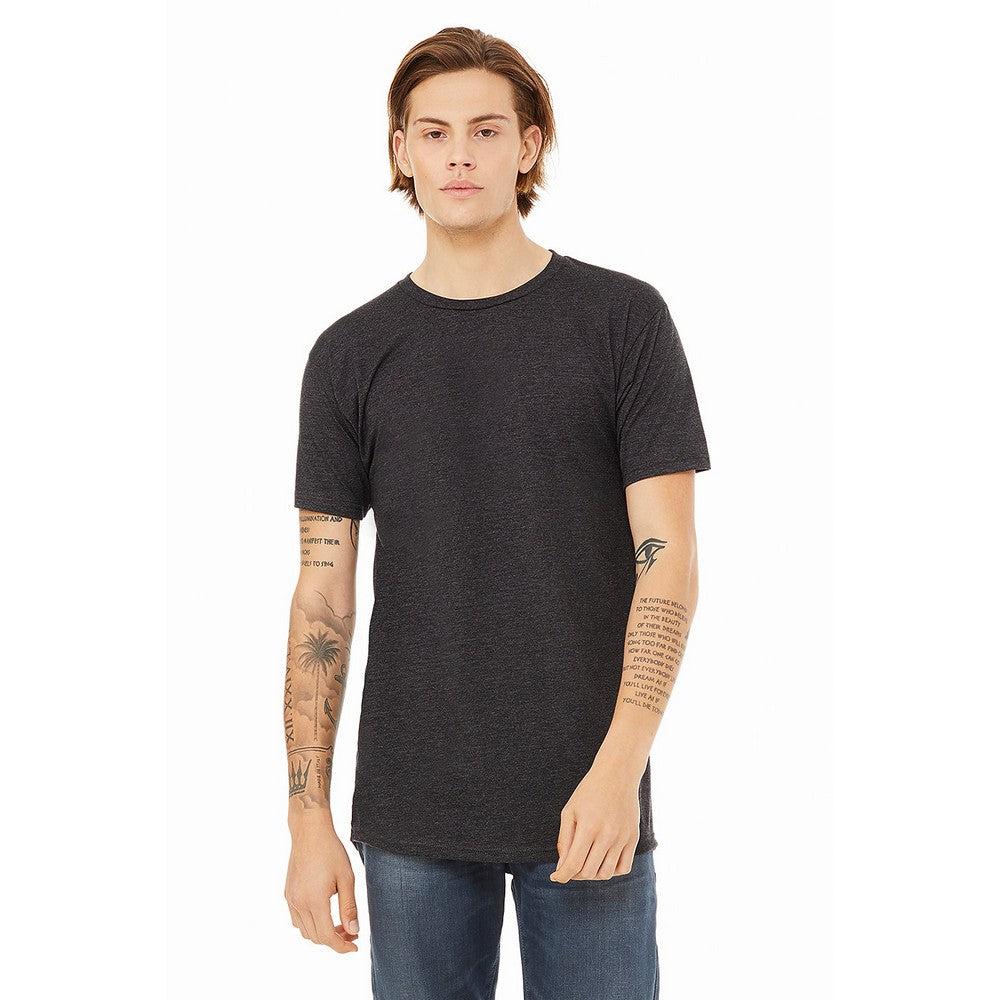 Dark Grey Heather - Front - Bella + Canvas Unisex Adult Urban Heather Long Length T-Shirt