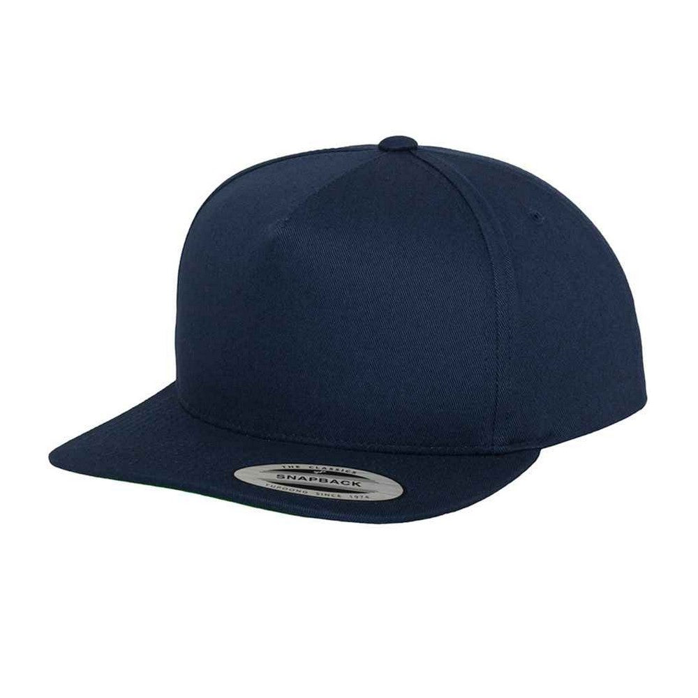 Navy - Back - Flexfit Unisex Adult Yupoong 5 Panel Snapback Baseball Cap