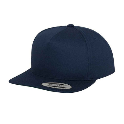 Navy - Back - Flexfit Unisex Adult Yupoong 5 Panel Snapback Baseball Cap
