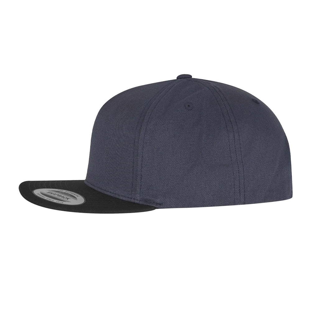 Navy-Black - Front - Flexfit Unisex Adult Yupoong 5 Panel Snapback Baseball Cap
