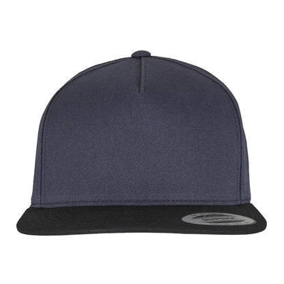 Navy-Black - Side - Flexfit Unisex Adult Yupoong 5 Panel Snapback Baseball Cap