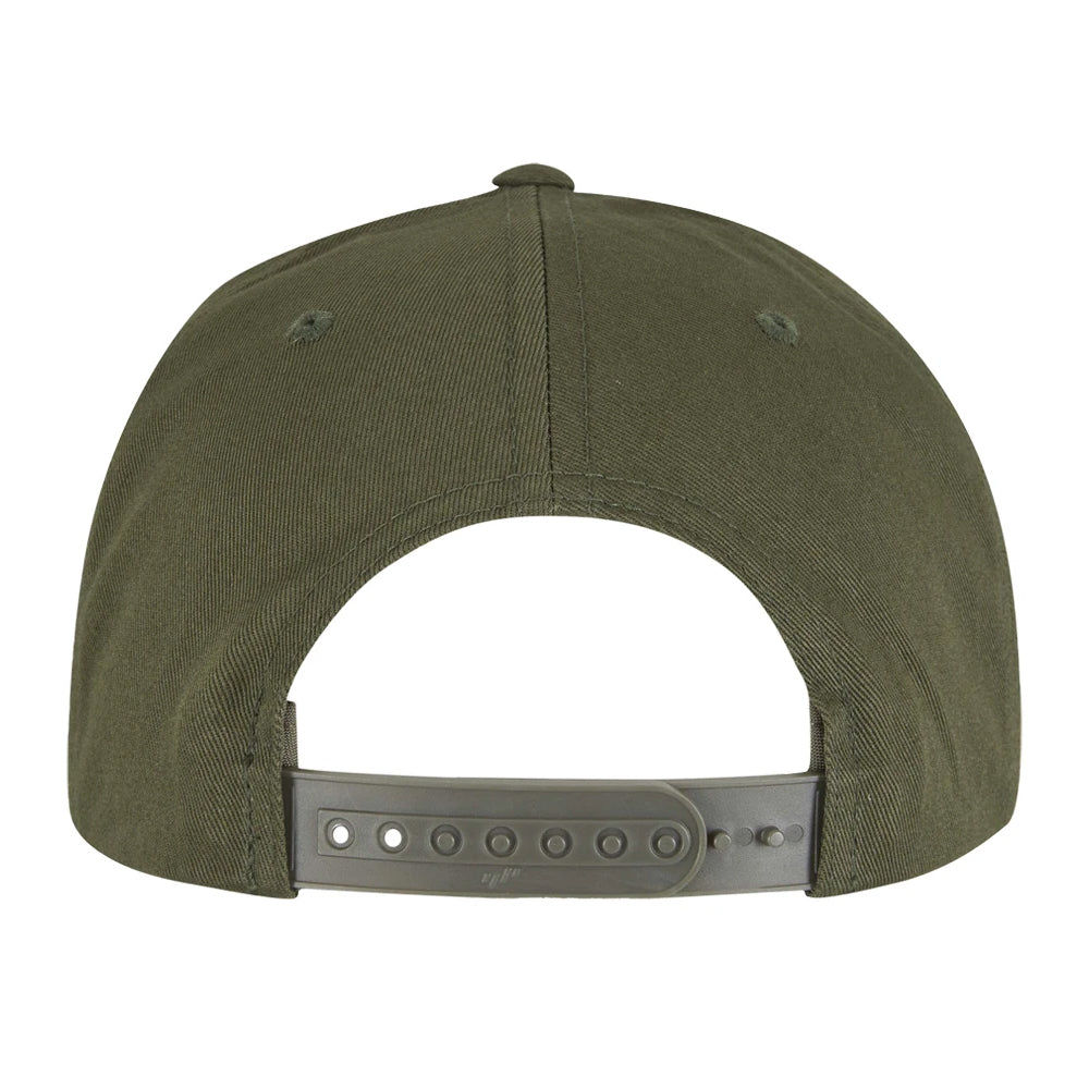 Olive Green-Black - Side - Flexfit Unisex Adult Yupoong 5 Panel Snapback Baseball Cap