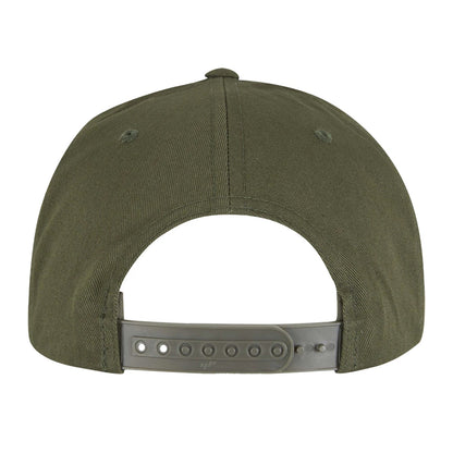 Olive Green-Black - Side - Flexfit Unisex Adult Yupoong 5 Panel Snapback Baseball Cap