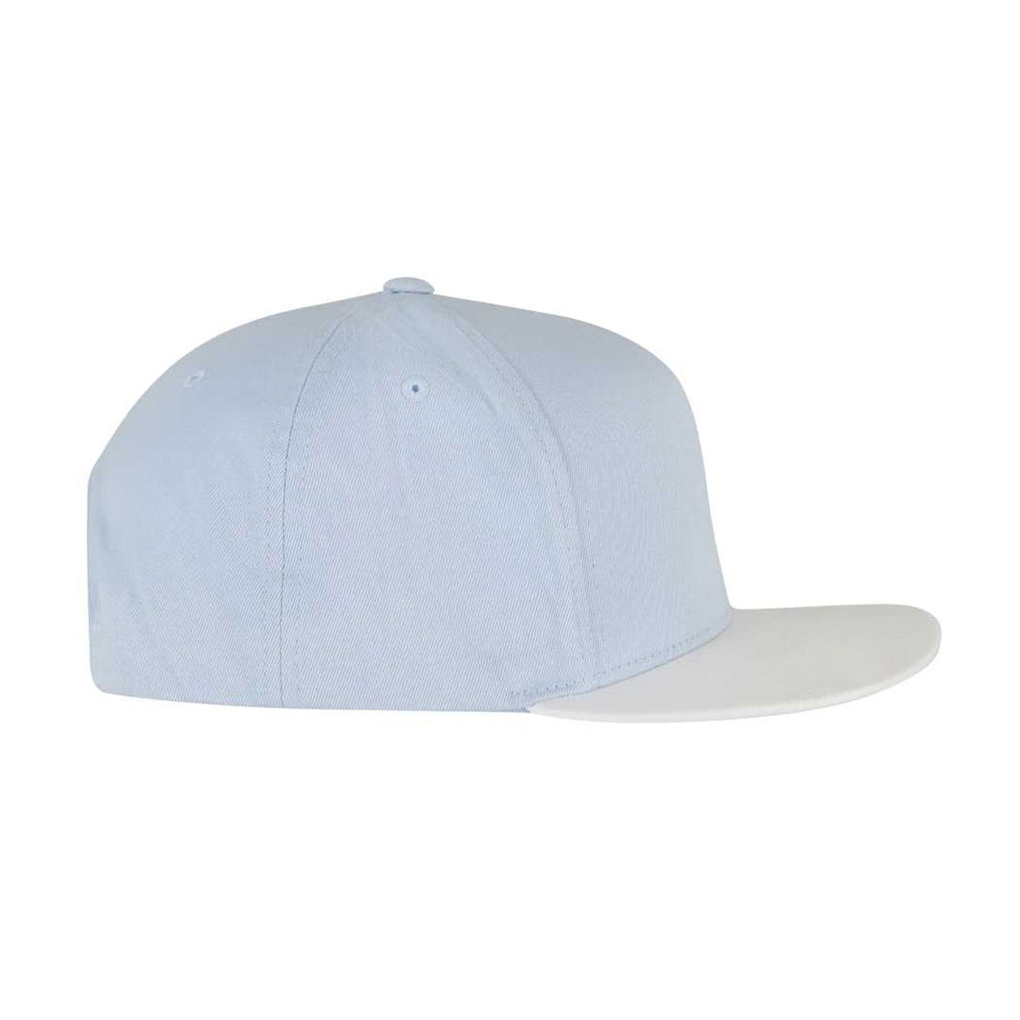 Light Blue-White - Front - Flexfit Unisex Adult Yupoong 5 Panel Snapback Baseball Cap