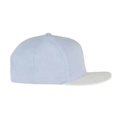 Light Blue-White - Front - Flexfit Unisex Adult Yupoong 5 Panel Snapback Baseball Cap