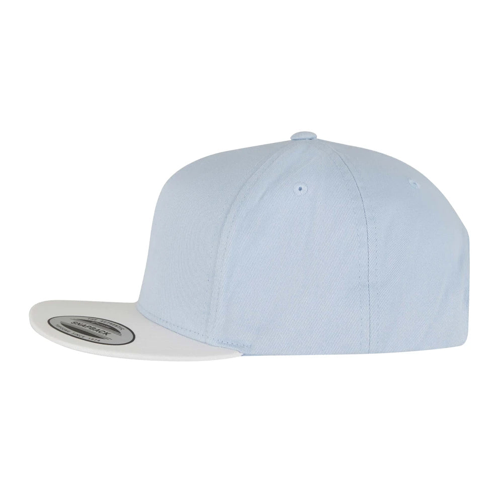 Light Blue-White - Back - Flexfit Unisex Adult Yupoong 5 Panel Snapback Baseball Cap