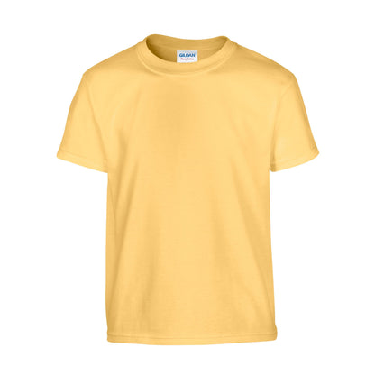 Yellow Haze - Front - Gildan Childrens-Kids Plain Cotton Heavy T-Shirt