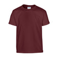 Maroon - Front - Gildan Childrens-Kids Plain Cotton Heavy T-Shirt