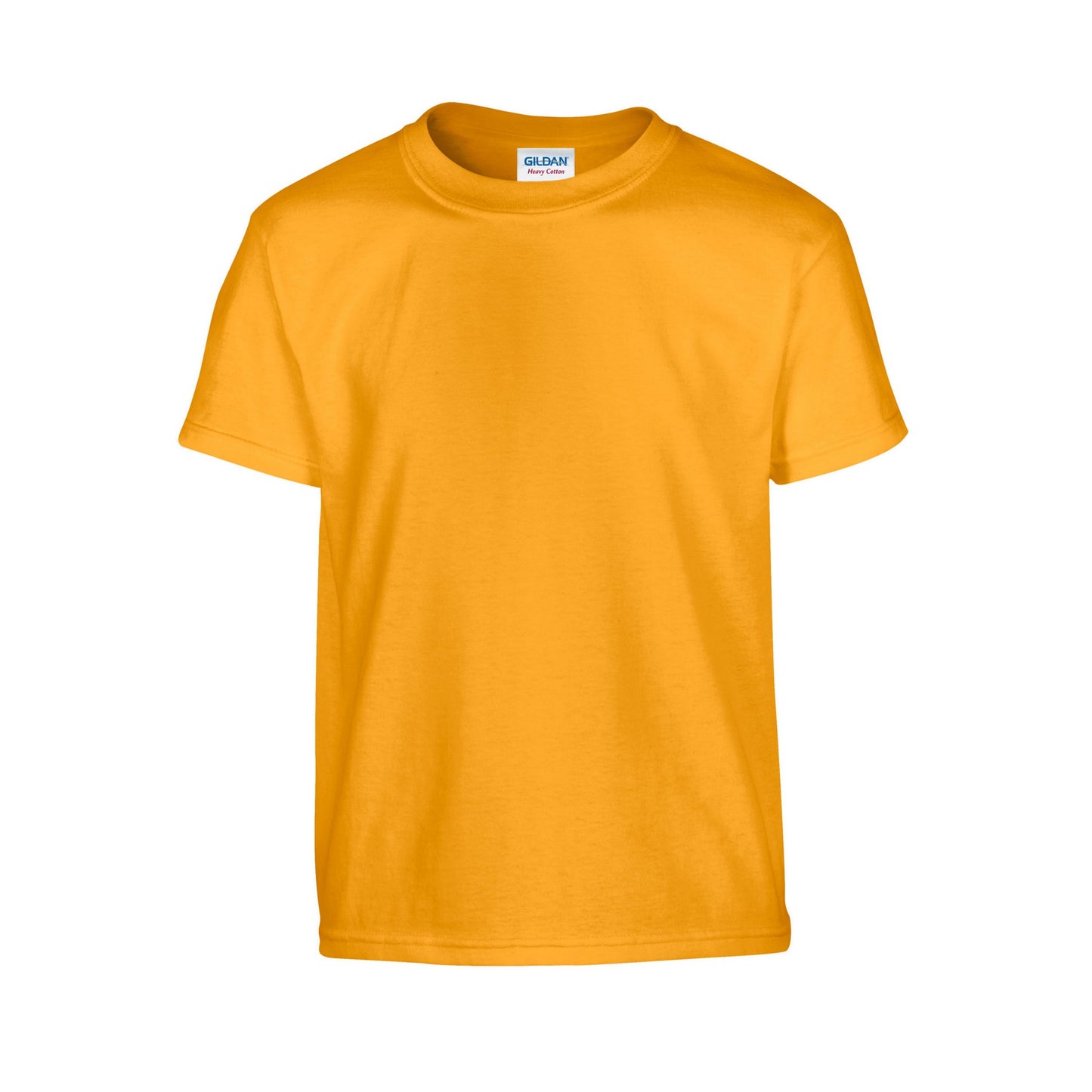 Gold - Front - Gildan Childrens-Kids Plain Cotton Heavy T-Shirt