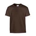Dark Chocolate - Front - Gildan Childrens-Kids Plain Cotton Heavy T-Shirt
