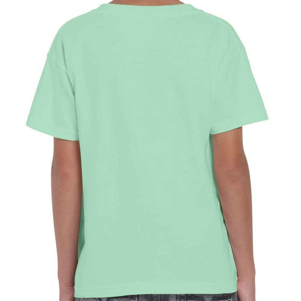 Mint - Back - Gildan Childrens-Kids Plain Cotton Heavy T-Shirt