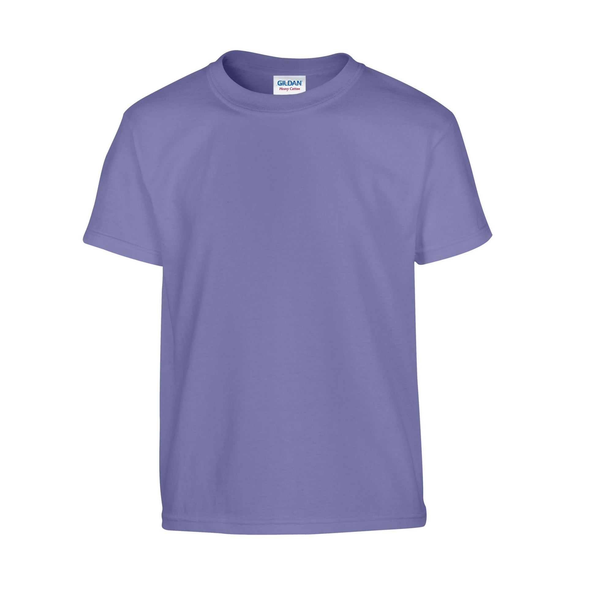 Violet - Front - Gildan Childrens-Kids Plain Cotton Heavy T-Shirt