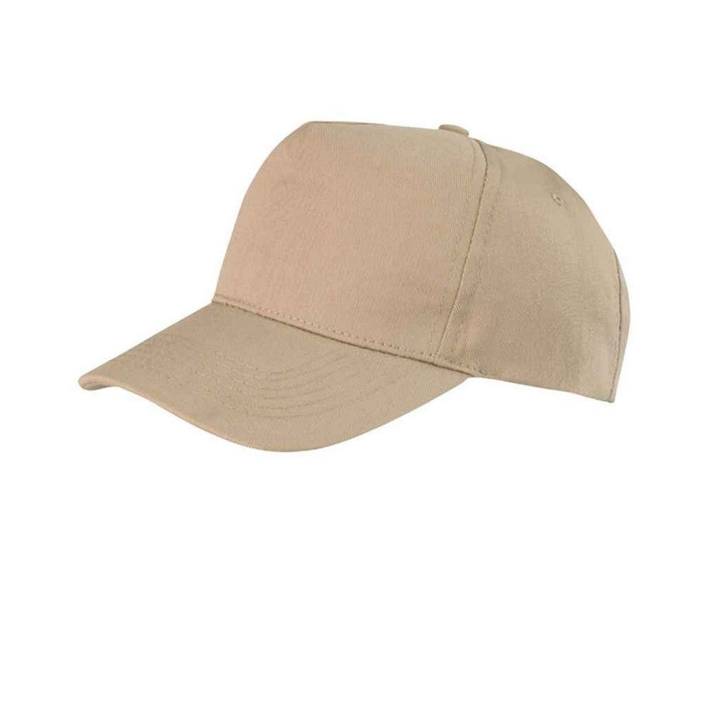 Khaki Brown - Front - Result Boston 5 Panel Baseball Cap